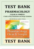 Latest Update 2026 &vert; Pharmacology Clear and Simple Test Bank &lpar;3rd Edition&rpar; &vert; Exam Prep &vert; Graded A&plus; &vert; Cynthia J&period; Watkins