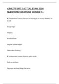 ASM 275 UNIT 3 ACTUAL EXAM 2026 QUESTIONS SOLUTIONS GRADED A&plus;