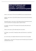 WGU C172 Network and Security &ndash; Foundations questions well answered graded A&plus;