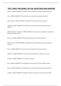 TEST 5 BODY MECHANICS ACTUAL QUESTIONS AND ANSWERS