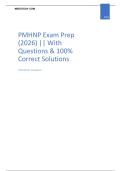 PMHNP Exam Prep  &lpar;2026&rpar; &vert;&vert; With  Questions & 100&percnt;  Correct Solutions 