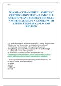 2026 NHA CCMA MEDICAL ASSISTANT CERTIFICATION TEST A&comma;B AND C ALL QUESTIONS AND CORRECT DETAILED ANSWERS ALREADY A GRADED WITH EXPERT FEEDBACK &vert; NEW AND REVISED