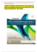 Lehne&rsquo;s Pharmacotherapeutics for Advanced Practice Nurses and Physician Assistants Test Bank &ndash; 2nd Edition &vert; Comprehensive Practice Questions with Verified Answers