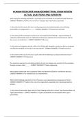 HUMAN RESOURCE MANAGEMENT FINAL EXAM REVIEW ACTUAL QUESTIONS AND ANSWERS&period;