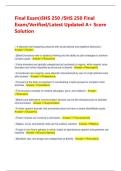 Final Exam&rpar;SHS 250 &sol;SHS 250 Final Exam&sol;Verified&sol;Latest Updated A&plus; Score Solution