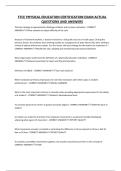 FTCE PHYSICAL EDUCATION CERTIFICATION EXAM ACTUAL QUESTIONS AND ANSWERS&period;