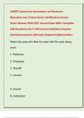 AAERT &lpar;American Association of Electronic  Reporters and Transcribers&rpar; Certification Actual  Exam Newest 2026-2027 Actual Exam With Complete  200 Questions And 100&percnt;Correct Detailed Answers  &lpar;Verified Answers&rpar; &vert;&vert;Already Graded A&plus;&vert;&vert;Brand New&excl;