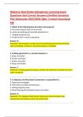 Alabama Real Estate Salesperson Licensing Exam  Questions And Correct Answers &lpar;Verified Answers&rpar;  Plus Rationales 2025&sol;2026 Q&A &vert; Instant Download  Pdf 