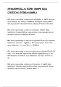ATI PARENTERAL IV EXAM SCRIPT 2026 QUESTIONS WITH ANSWERS