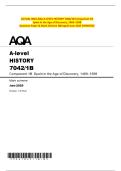 ACTUAL 2025 AQA A-LEVEL HISTORY 7042&sol;1B Component 1B   Spain in the Age of Discovery&comma; 1469&ndash;1598   Question Paper & Mark Scheme &lpar;Merged&rpar; June 2025 &lbrack;VERIFIED&rsqb; 