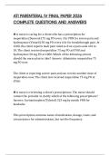 ATI PARENTERAL IV FINAL PAPER 2026 COMPLETE QUESTIONS AND ANSWERS