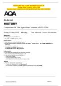 ACTUAL 2025 AQA A-LEVEL HISTORY Component 1A   The Age of the Crusades&comma; c1071&ndash;1204   Question Paper & Mark Scheme &lpar;Merged&rpar; Friday 23 May 2025 &lbrack;VERIFIED&rsqb; 