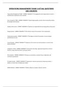 OPERATIONS MANAGEMENT EXAM 3 ACTUAL QUESTIONS AND ANSWERS