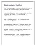 Fire Investigator Final Quiz with solutions