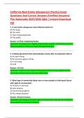 California Real Estate Salesperson Practice Exam  Questions And Correct Answers &lpar;Verified Answers&rpar;  Plus Rationales 2025&sol;2026 Q&A &vert; Instant Download  Pdf