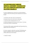 ATI CAPSTONE ADULT MEDICAL SURGICAL ASSESSMENT 1 EXAMINATION TEST 2026 COMPLETE QUESTIONS AND SOLUTIONS GRADED A&plus;