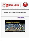 Test Bank for Public Speaking&colon; The Evolving Art&comma; 5th Edition by Coopman All 1-17 Chapters Covered &comma;Latest Edition