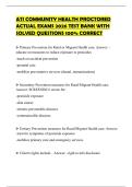ATI COMMUNITY HEALTH PROCTORED ACTUAL EXAMS 2026 TEST BANK WITH SOLVED QUESTIONS 100&percnt; CORRECT