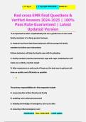 Red Cross EMR Final Exam &ndash; Emergency Medical Responder&comma; American Red Cross&comma; 2024&ndash;2025 &ndash; verified final exam questions with answers