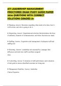 ATI LEADERSHIP MANAGEMENT PROCTORED EXAM STUDY GUIDE PAPER 2026 QUESTIONS WITH CORRECT SOLUTIONS GRADED A&plus;