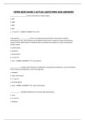 OPSM 4820 EXAM 3 ACTUAL QUESTIONS AND ANSWERS