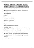 AU PSYC 304 FINAL EXAM 2026 PREMIUM REVIEW QUESTIONS CORRECT RESPONSES