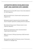 AUTOMOTIVE SERVICE EXCELLENCE EXAM SCRIPT 2026 QUESTIONS WITH ANSWERS