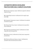 AUTOMOTIVE SERVICE EXCELLENCE PRACTICE PAPER 2026 COMPLETE SOLUTION