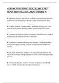 AUTOMOTIVE SERVICE EXCELLENCE TEST PAPER 2026 FULL SOLUTION GRADED A&plus;
