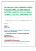 MEDICAL GAS INSTALLER LICENSE EXAM  QUESTIONS AND CORRECT ANSWERS  &lpar;VERIFIED ANSWERS&rpar; PLUS RATIONALES  2025 Q&A &vert; INSTANT DOWNLOAD PDF