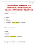 ASVAB WORD KNOWLEDGE 2026  QUESTIONS AND ANSWERS &vert; A&plus;  GRADED &vert; WITH EXPERT SOLUTIONS