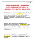 BIOD 151 MODULE 6 EXAM 2026  QUESTIONS AND ANSWERS &vert; A&plus;  GRADED &vert; WITH EXPERT SOLUTIONS