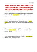 CHEM 101 IVY TECH MIDTERM EXAM  2026 QUESTIONS AND ANSWERS &vert; A&plus;  GRADED &vert; WITH EXPERT SOLUTIONS 