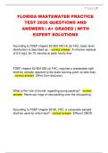 FLORIDA WASTEWATER PRACTICE  TEST 2026 QUESTIONS AND  ANSWERS &vert; A&plus; GRADED &vert; WITH  EXPERT SOLUTIONS