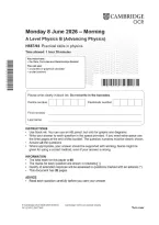 A-LEVEL OCR 2026 PHYSICS B PAPER 1&comma;2&comma;3
