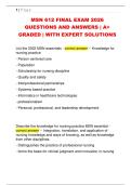MSN 612 FINAL EXAM 2026  QUESTIONS AND ANSWERS &vert; A&plus;  GRADED &vert; WITH EXPERT SOLUTIONS