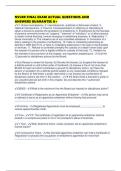 NVLRR FINAL EXAM ACTUAL QUESTIONS AND ANSWERS GUARANTEE A&plus;