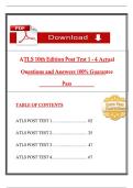 ATLS 10th Edition Post Test &mdash; Actual Questions & Verified Answers &lpar;100&percnt; Pass Guarantee&rpar; &ndash; Complete Rationale Guide