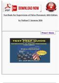Test Bank For Supervision of Police Personnel&comma; 10th Edition by Nathan F&period; Iannone 2026