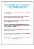 QMA STATE TEST 2026 UPDATED ACTUAL  EXAM WITH CORRECT SOLUTIONS  &vert;INSTANT PDF DOWNLOAD