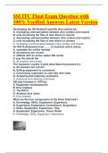 SSI ITC Final Exam Question with 100- Verified Answers Latest Version