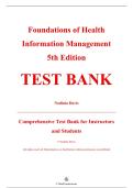 Complete Test Bank &mdash; Foundations of Health Information Management&comma; 5th Edition &mdash; Nadinia Davis &mdash; ISBN 9780323636742 &mdash; Latest Update 2025&sol;2026 &mdash; &lpar;All Chapters Covered 1&ndash;10&comma; Questions & Answers&rpar;