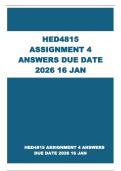       HED4815 ASSIGNMENT 4 ANSWERS DUE DATE 2026 16 JAN