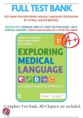 Exploring Medical Language &ndash; Test Bank Chapters 1&ndash;16&comma; 11th Edition by Myrna LaFleur Brooks &vert; Complete Study & Exam Guide
