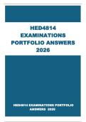  HED4814 EXAMINATIONS PORTFOLIO ANSWERS  2026      