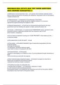 MICHIGAN REAL ESTATE 2026 TEST PAPER QUESTIONS AND ANSWERS GUARANTEE A&plus;