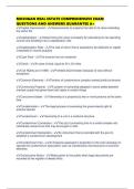 MICHIGAN REAL ESTATE COMPREHENSIVE EXAM QUESTIONS AND ANSWERS GUARANTEE A&plus;