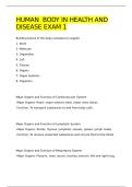 HUMAN  BODY IN HEALTH AND DISEASE EXAM 1