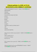 Clinical medicine 1A&comma; DMU ACTUAL  QUESTIONS AND CORRECT ANSWERS