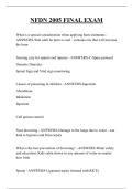 NFDN 2005 FINAL EXAM QUESTIONS AND ANSWERS 2026